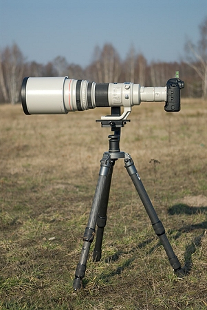  	 Korpus Canon EOS 1D Mark II N, obiektyw Canon EF 600mm f/4 L IS USM, telekonwerter Canon EF 2x II, statyw Gitzo G 1548, głowica Wimberley, poziomica Hama.